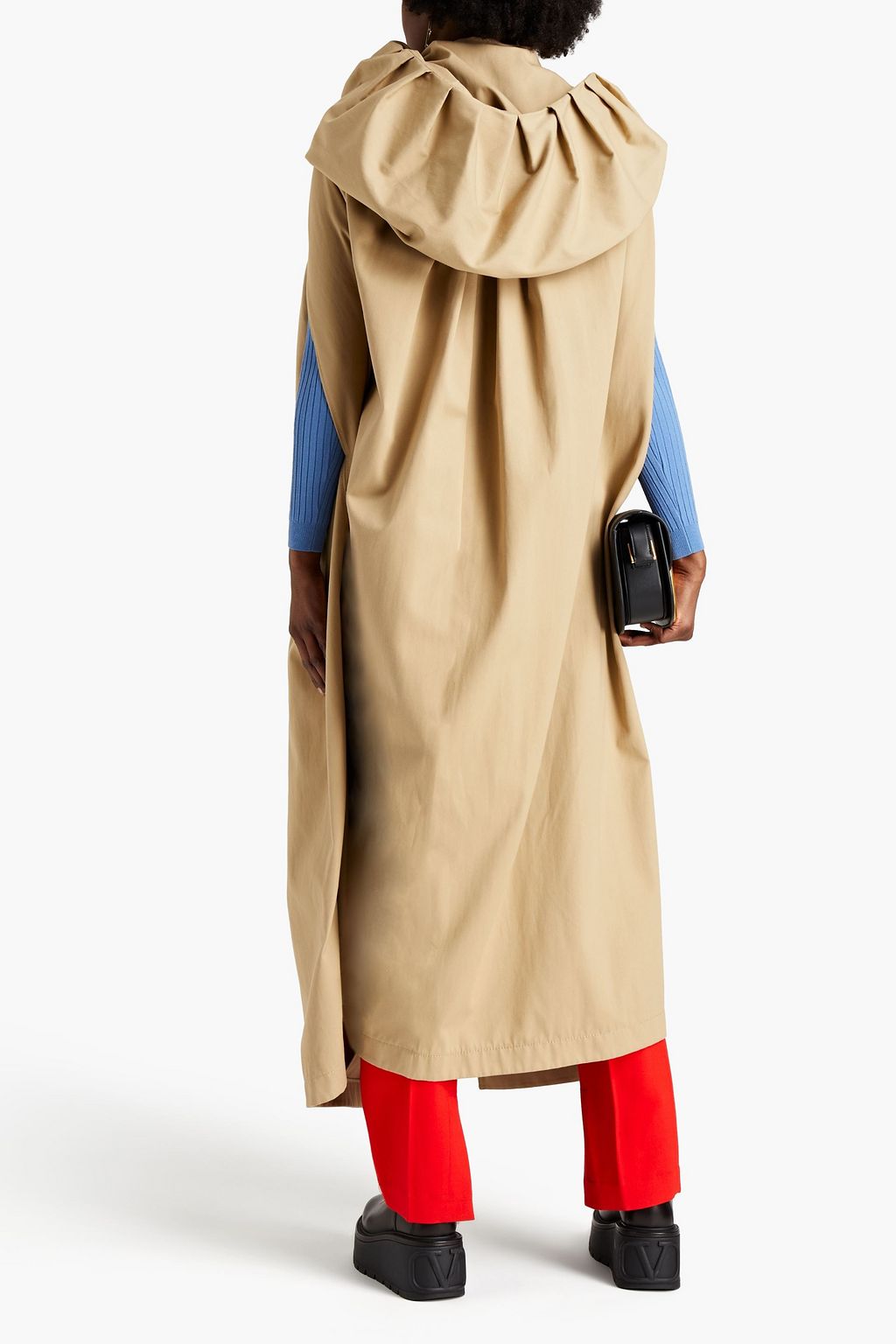 VALENTINO GARAVANI Pleated gabardine cape
