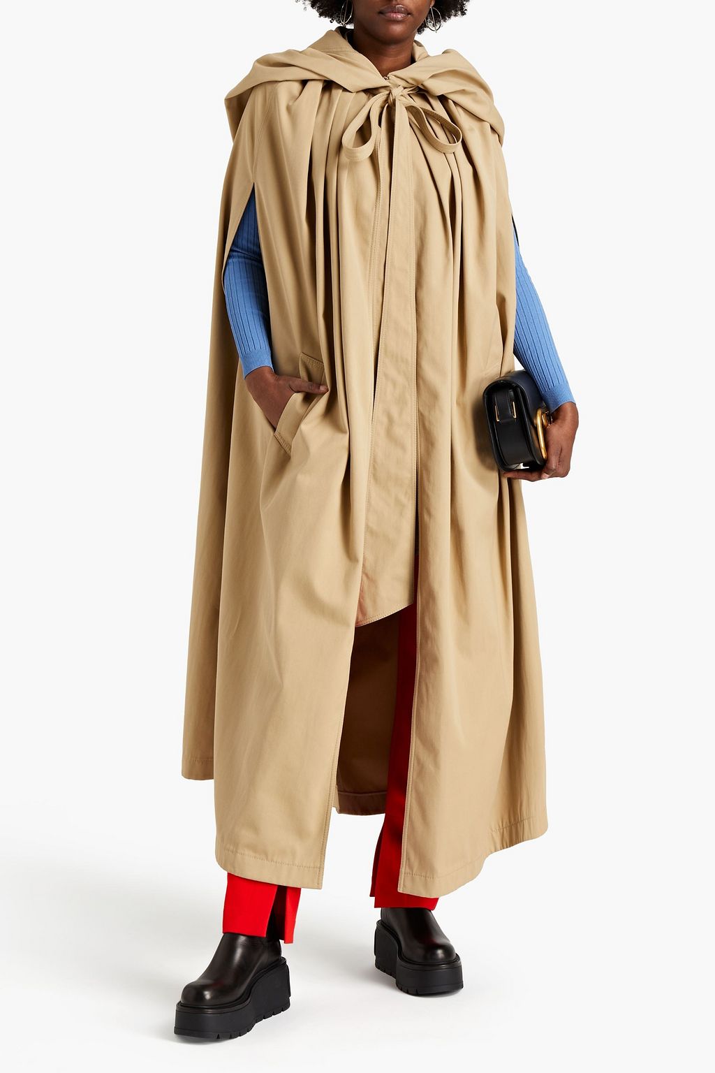 VALENTINO GARAVANI Pleated gabardine cape