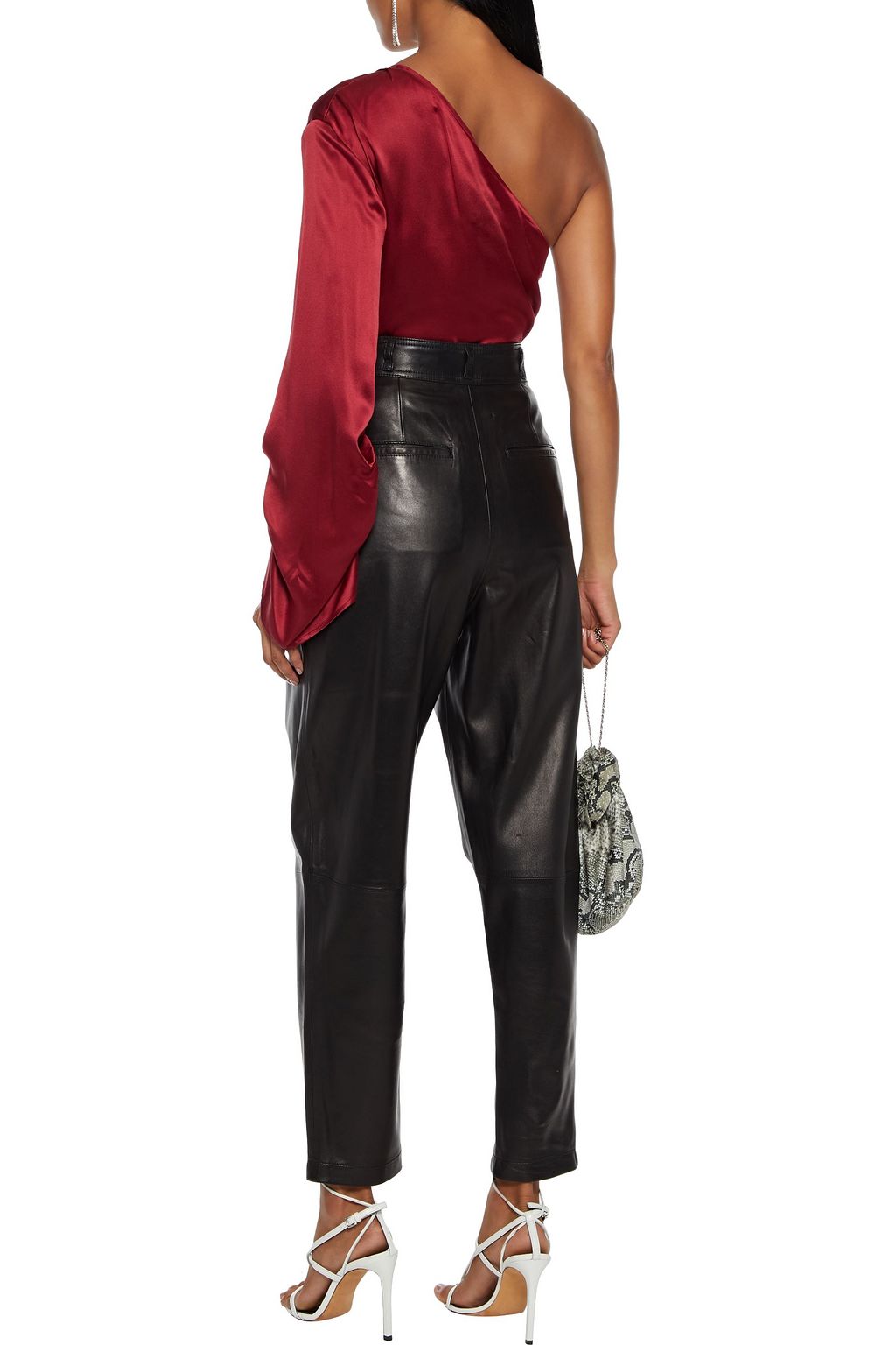 MICHELLE MASON One-shoulder silk-charmeuse top