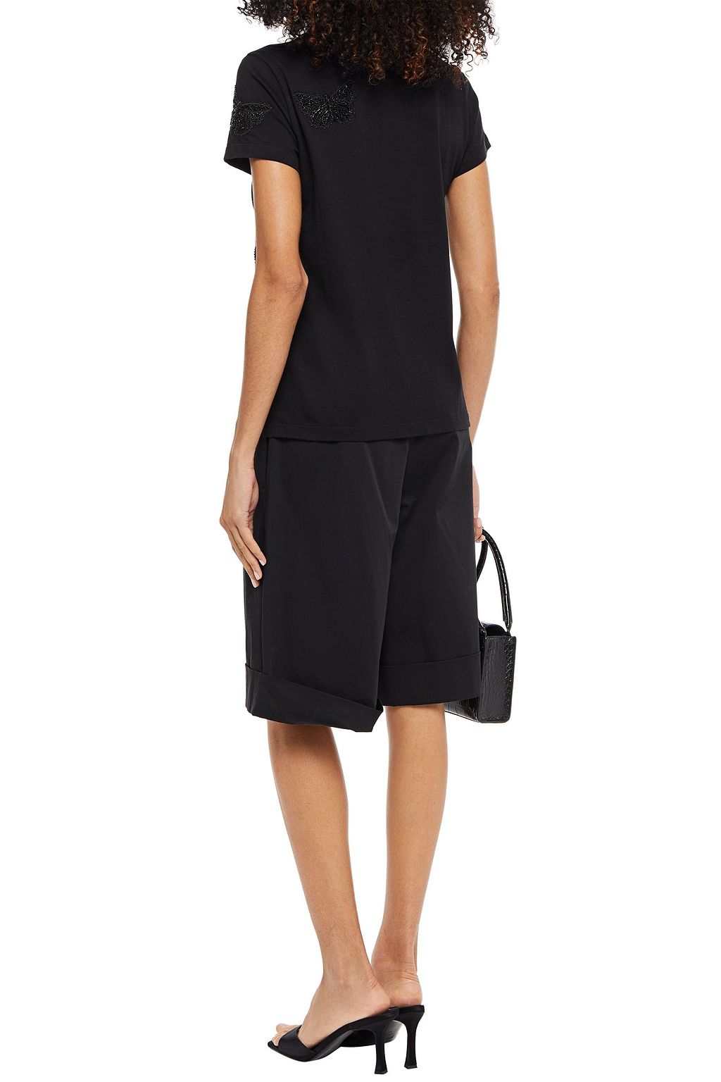 VALENTINO GARAVANI Embellished cotton-jersey T-shirt