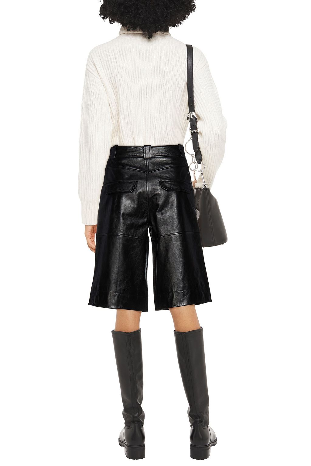 GANNI Leather shorts