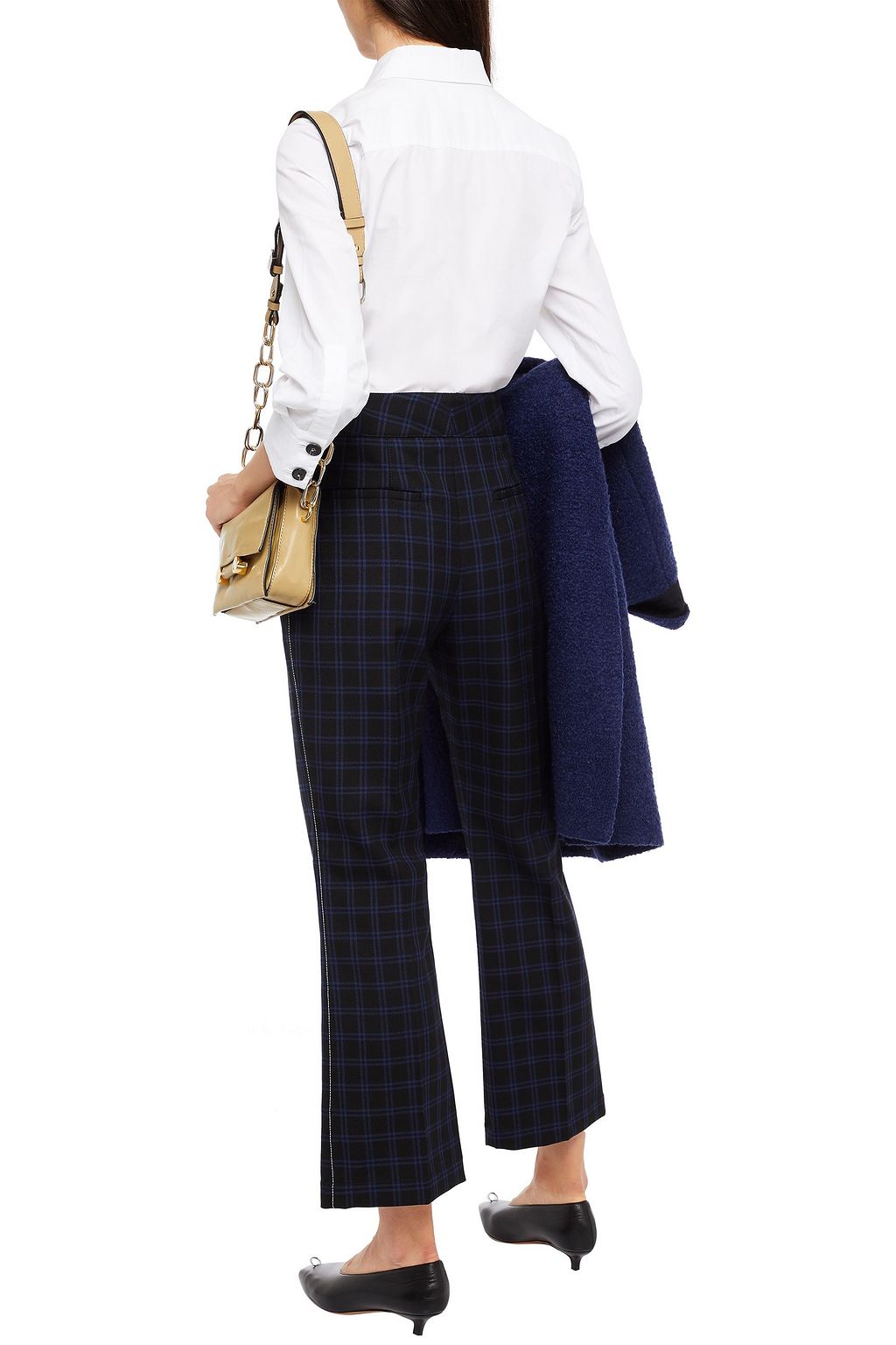 MARNI Kick-flare-Hose aus Woll-Twill mit Karomuster