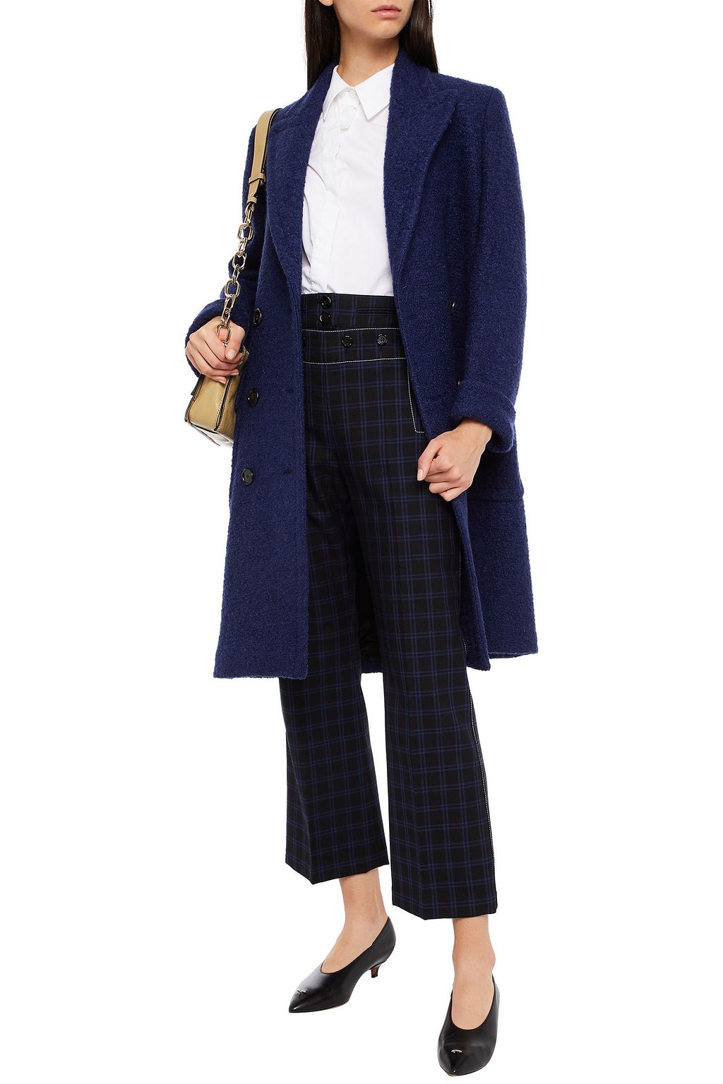 MARNI Kick-flare-Hose aus Woll-Twill mit Karomuster