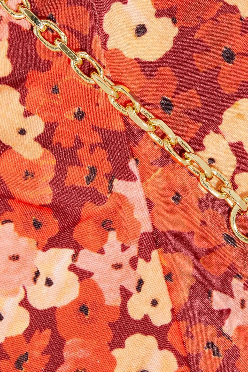 VIX PAULA HERMANNY Paris chain-trimmed floral-print low rise bikini briefs