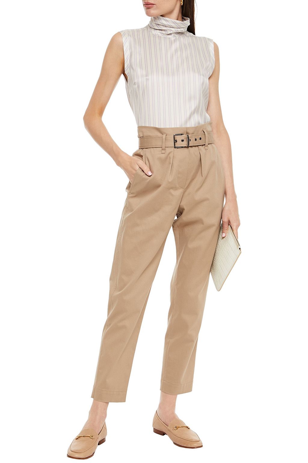 BRUNELLO CUCINELLI Striped silk top