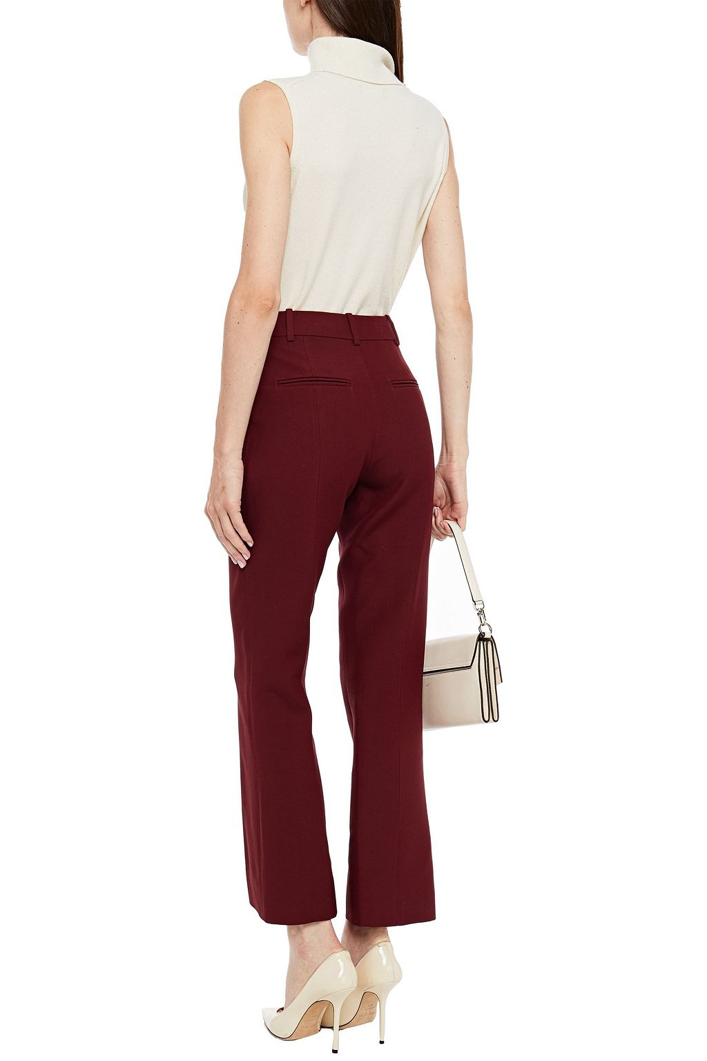 VALENTINO GARAVANI Wool and silk-blend crepe bootcut pants