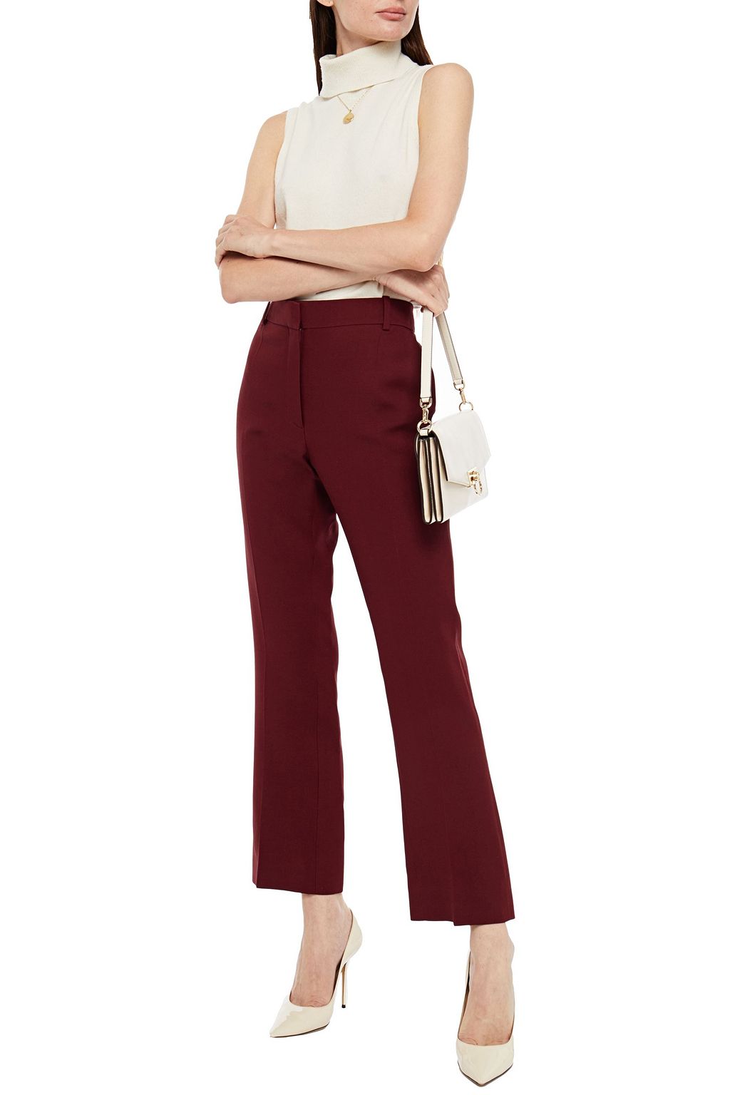 VALENTINO GARAVANI Wool and silk-blend crepe bootcut pants