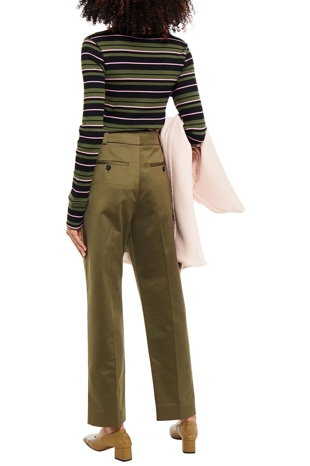 MARNI Striped cotton turtleneck top