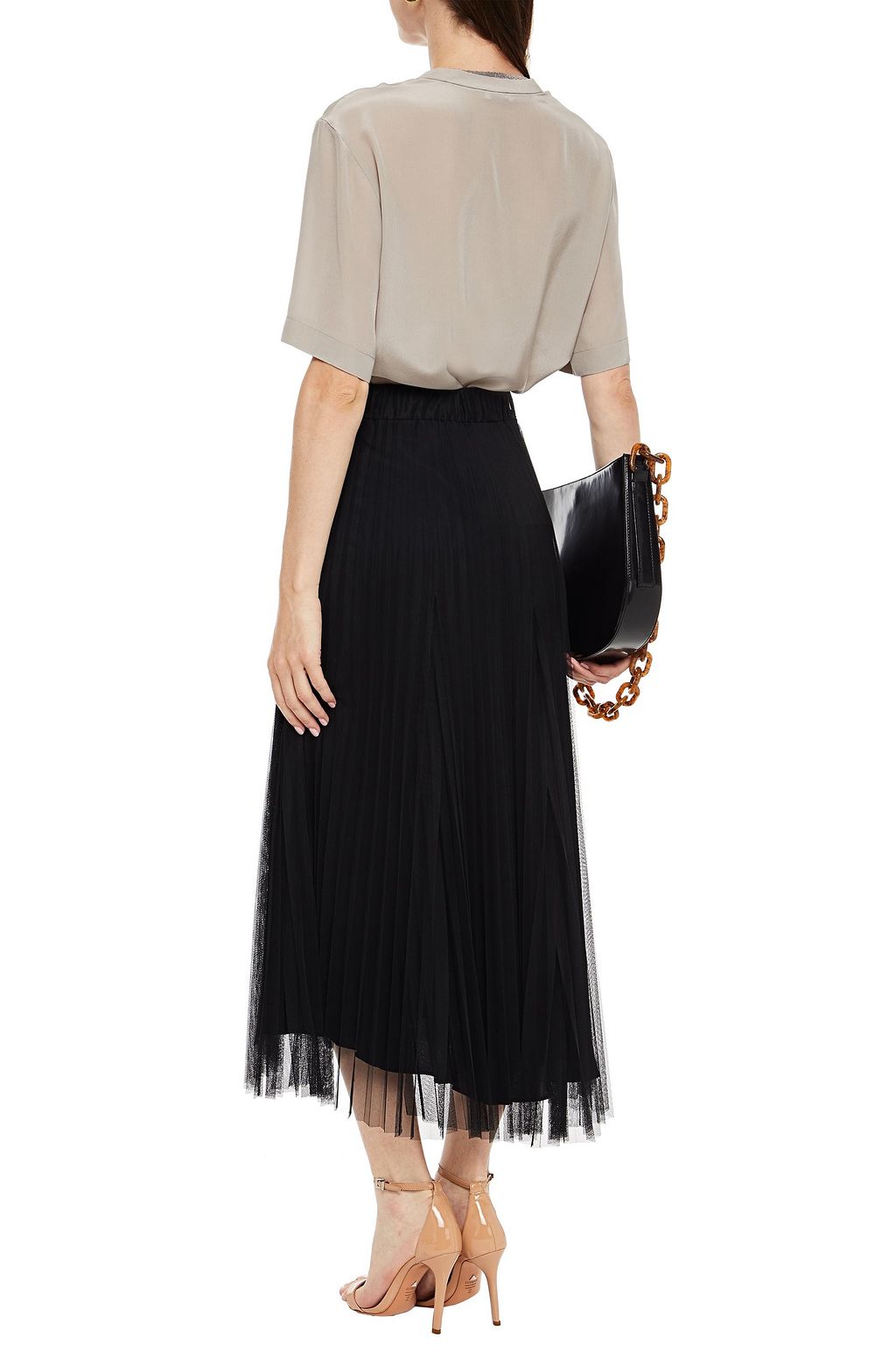 BRUNELLO CUCINELLI Pleated tulle midi skirt