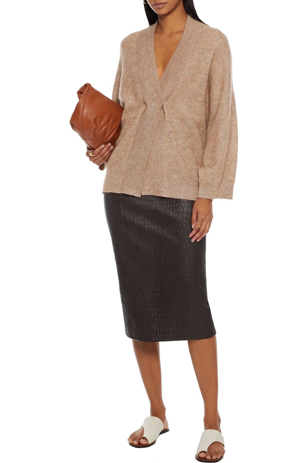 BRUNELLO CUCINELLI Metallic ribbed-knit cardigan