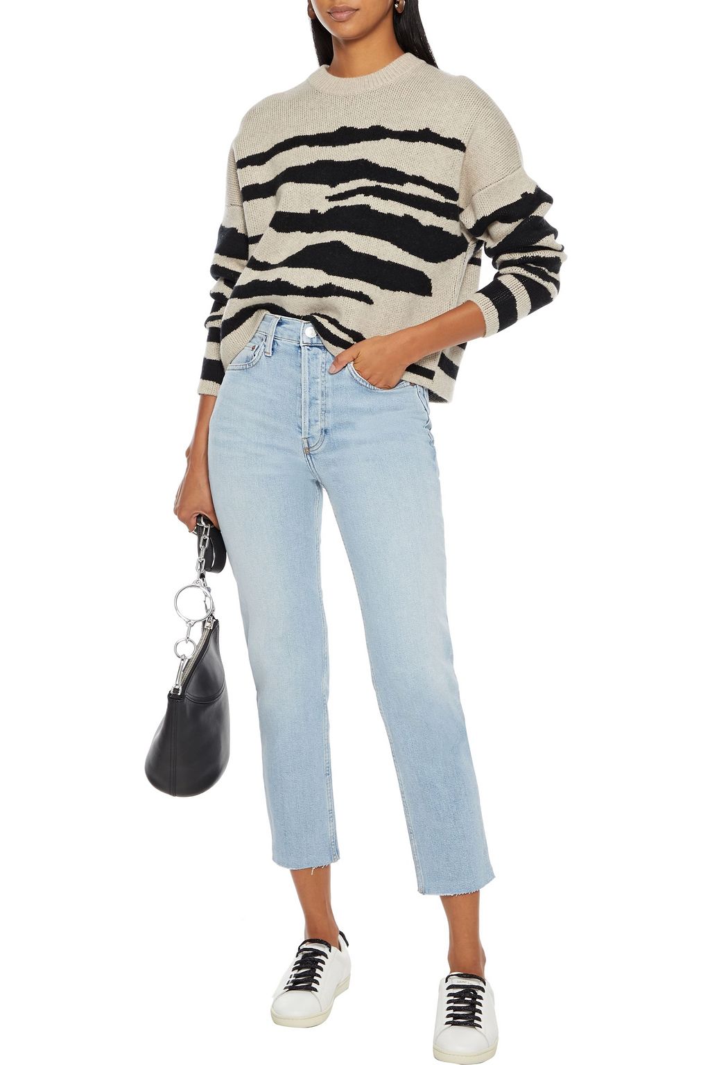 RE/DONE 90s cropped distressed high-rise skinny jeans