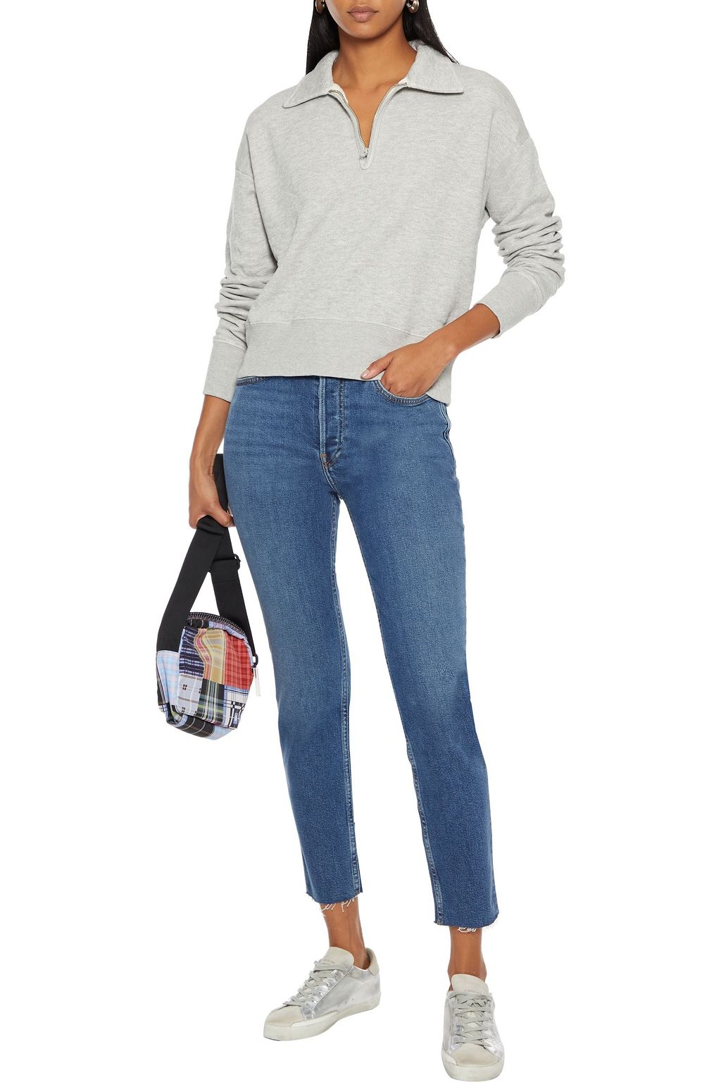 RE/DONE 90s Comfort Stretch high-rise cropped distressed skinny jeans