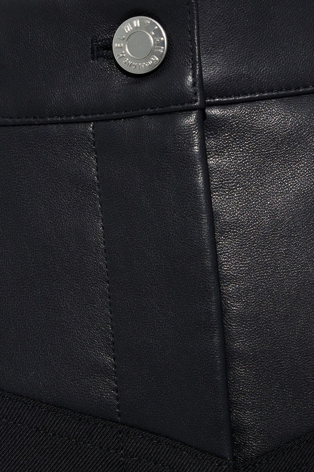HELMUT LANG Garter leather-paneled twill straight-leg pants