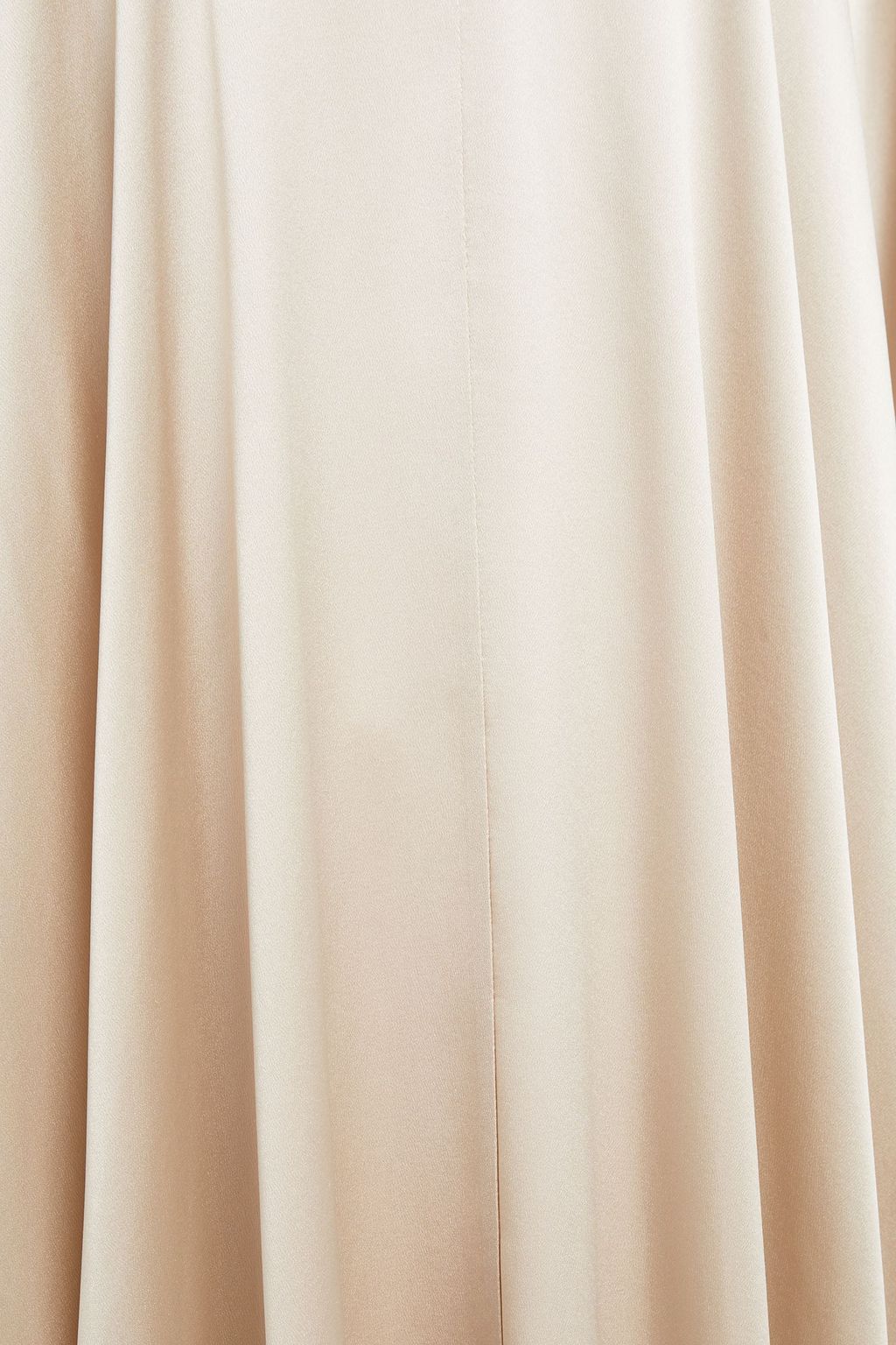 BRUNELLO CUCINELLI Bead-embellished gathered silk-blend satin midi dress