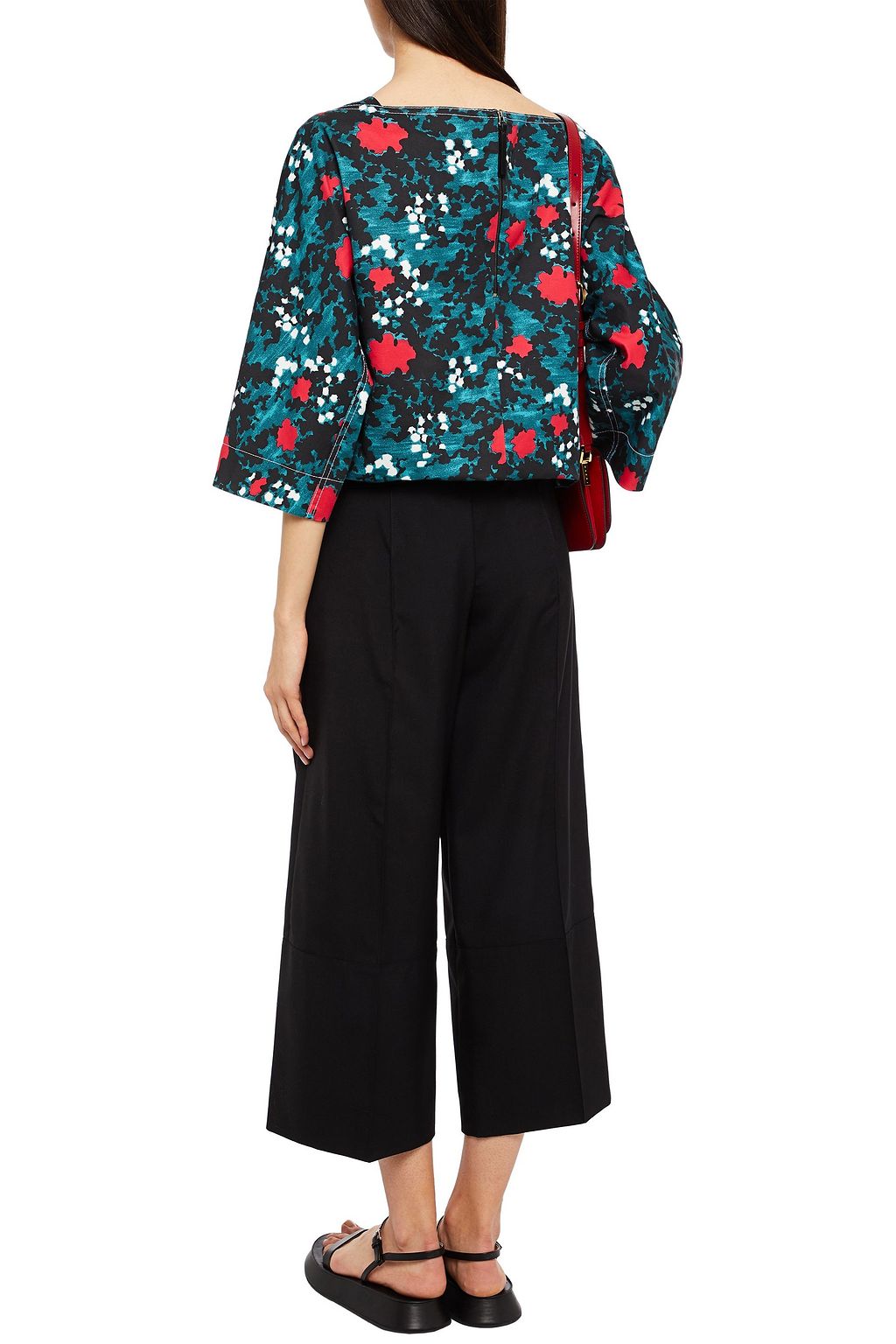 MARNI Cropped wool wide-leg pants