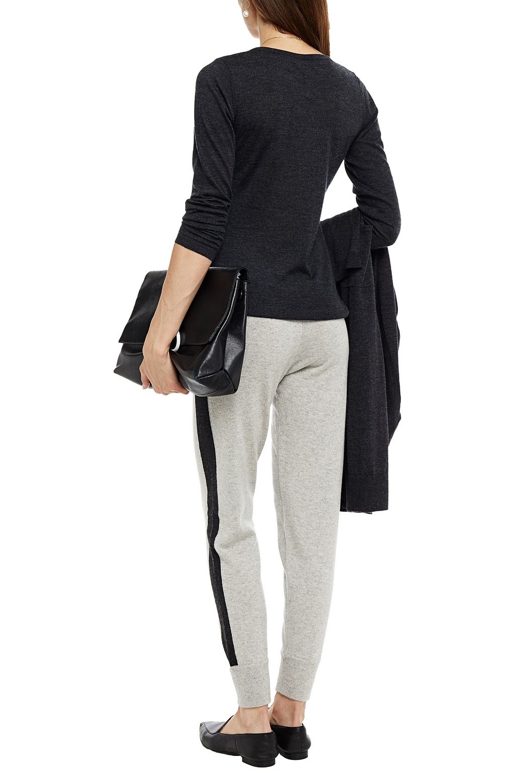N.PEAL Striped cashmere track pants