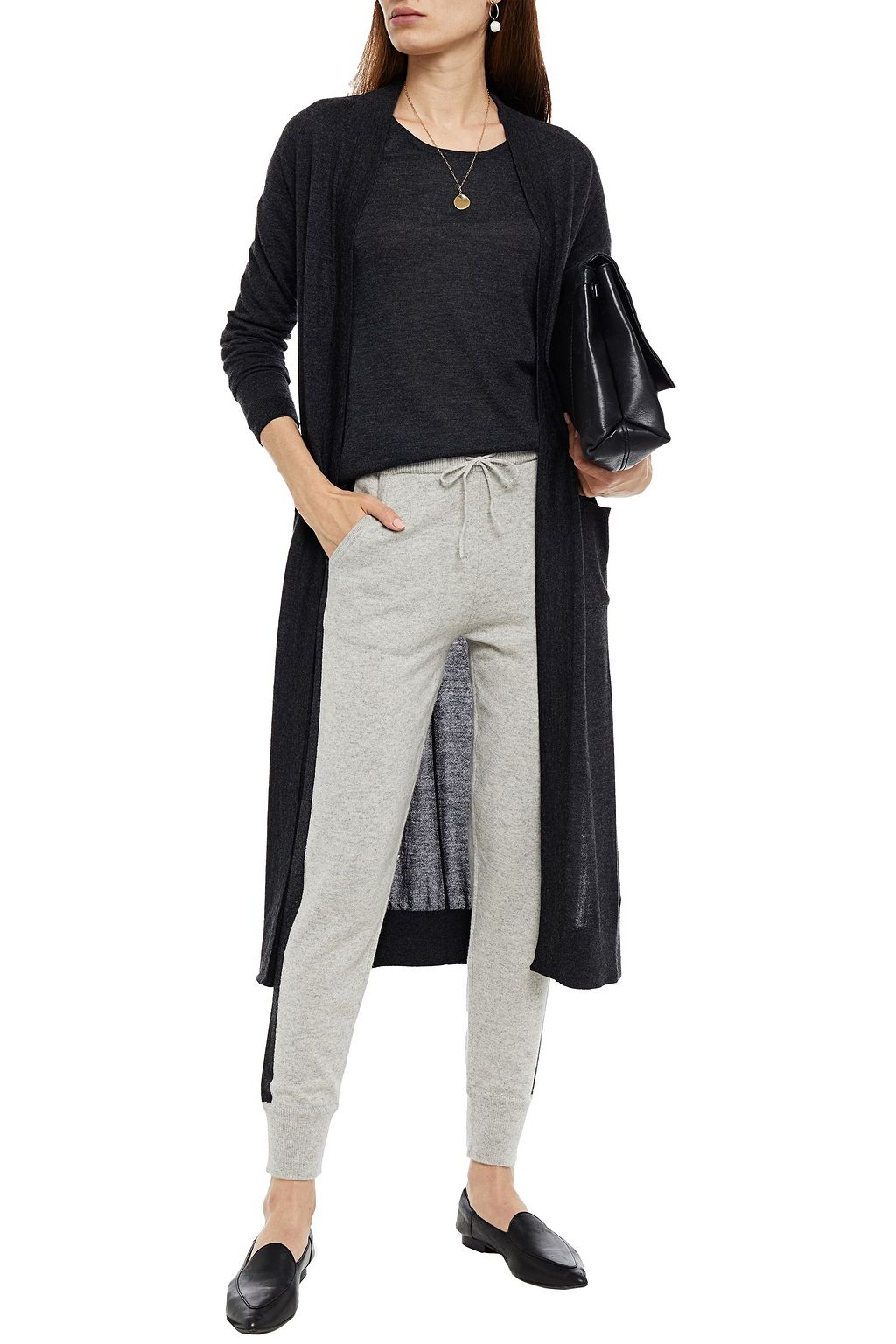 N.PEAL Striped cashmere track pants
