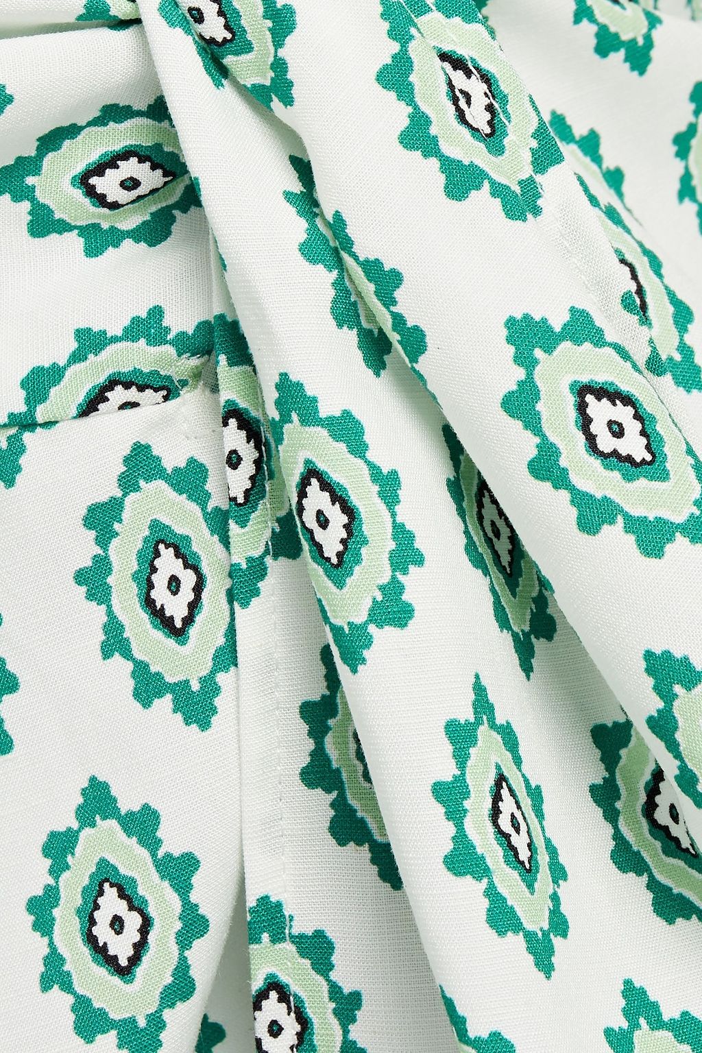SANDRO Knotted printed woven top