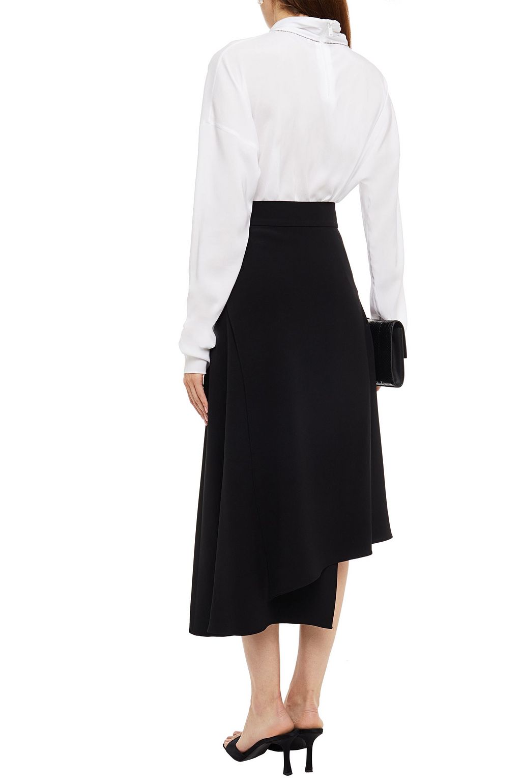 BRUNELLO CUCINELLI Bead-embellished stretch-silk turtleneck top