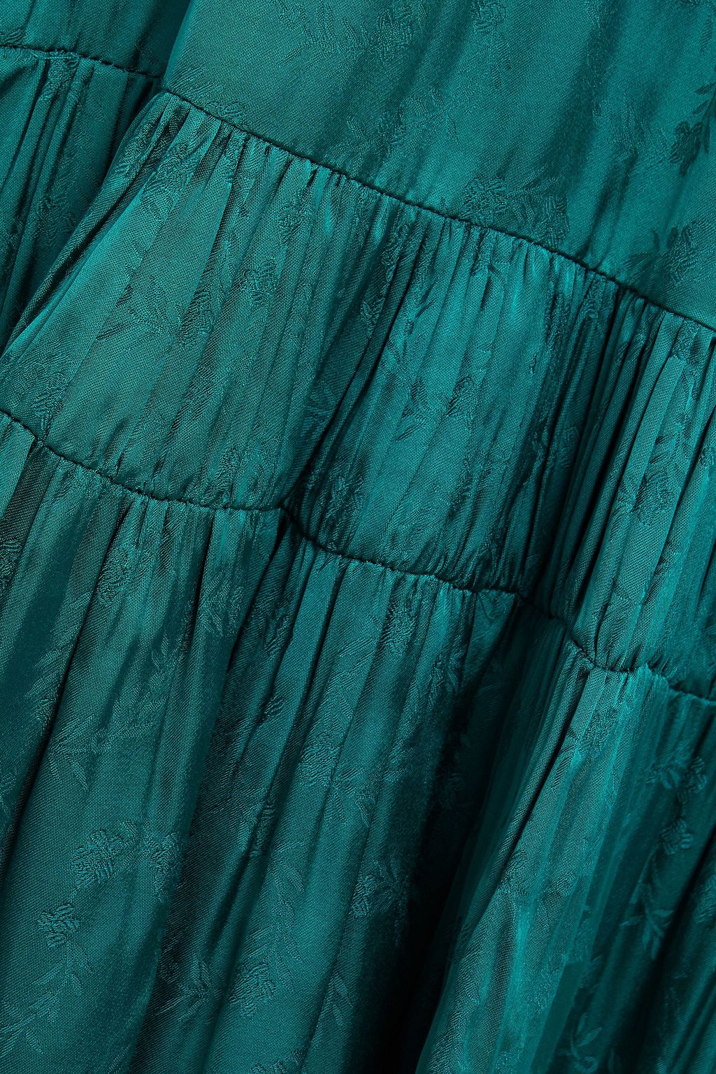 SANDRO Gathered pleated satin-jacquard mini dress