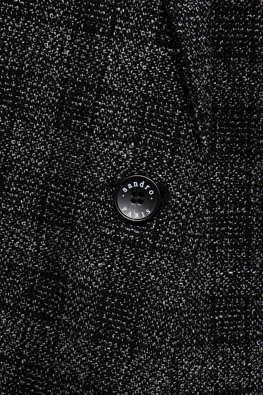 SANDRO Checked wool and linen-blend blazer