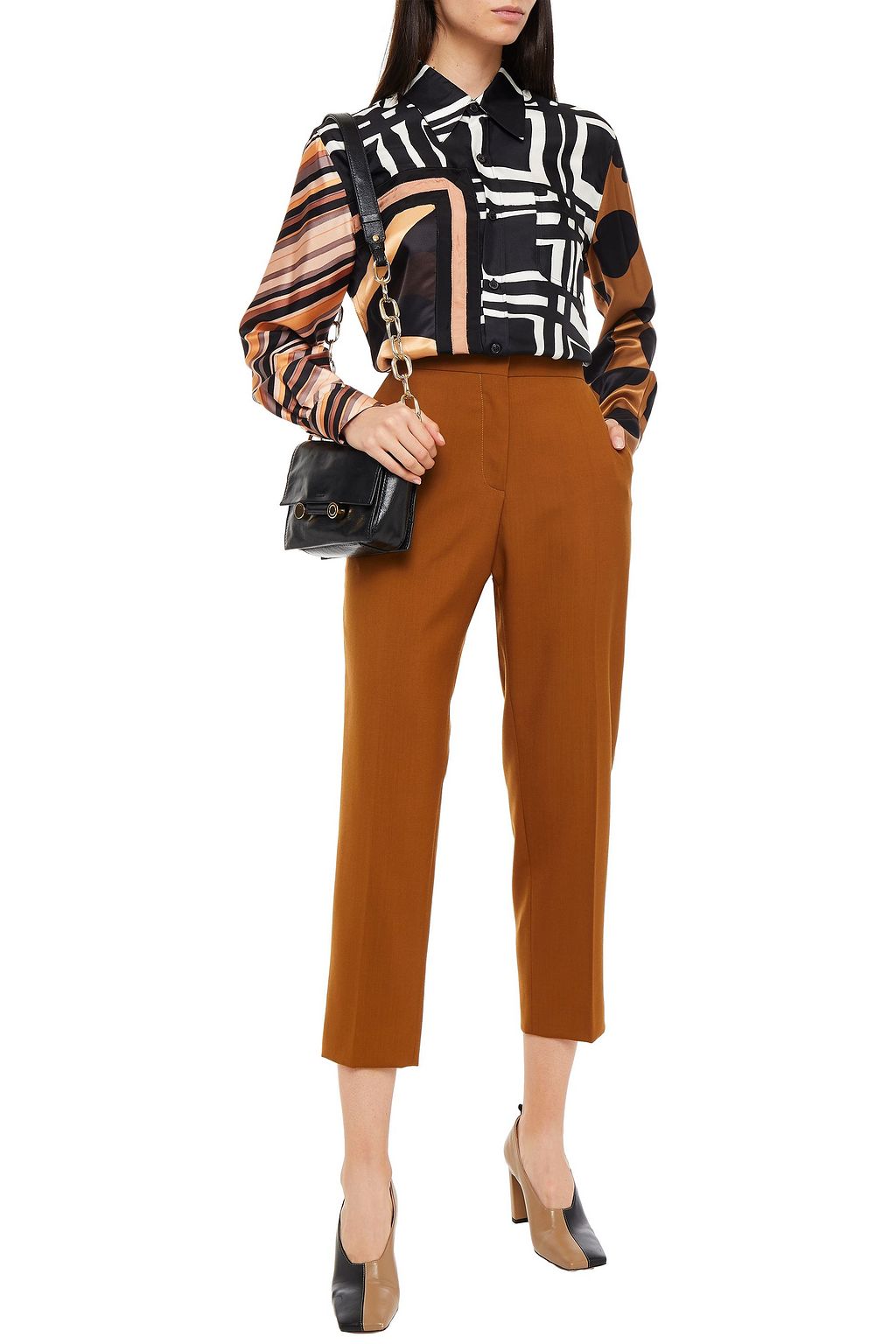 MARNI Cropped wool-crepe tapered pants