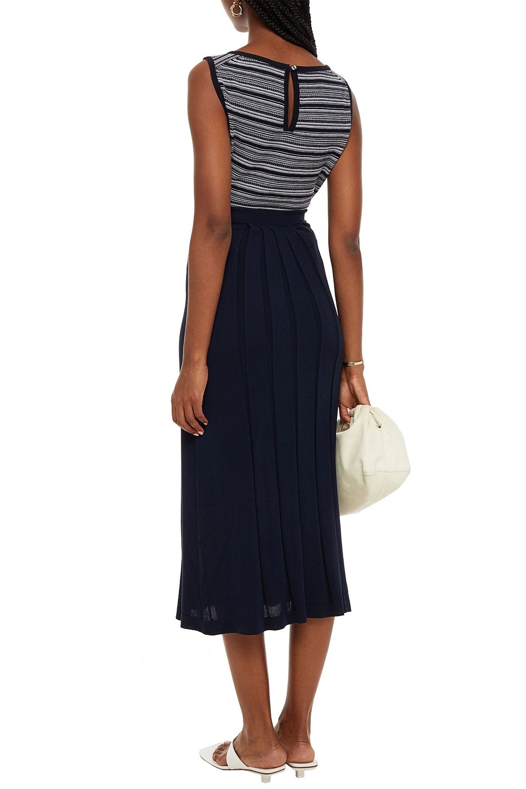 JOHN SMEDLEY Pointelle-trimmed cotton top