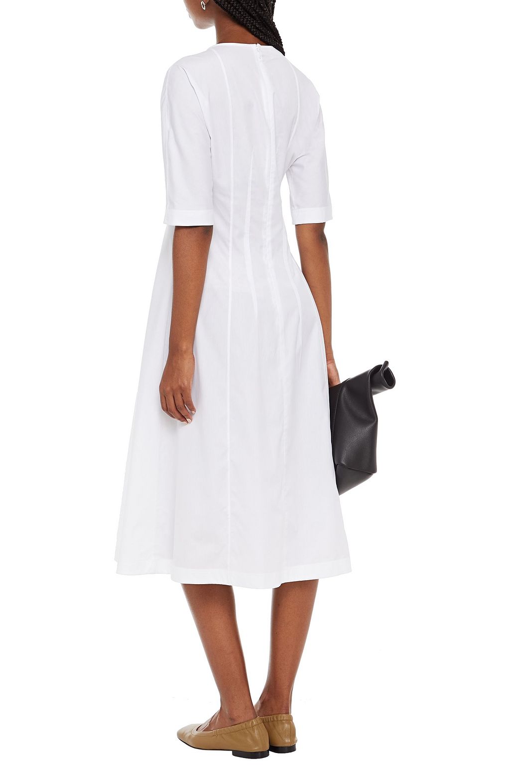 MARNI Pintucked cotton midi dress
