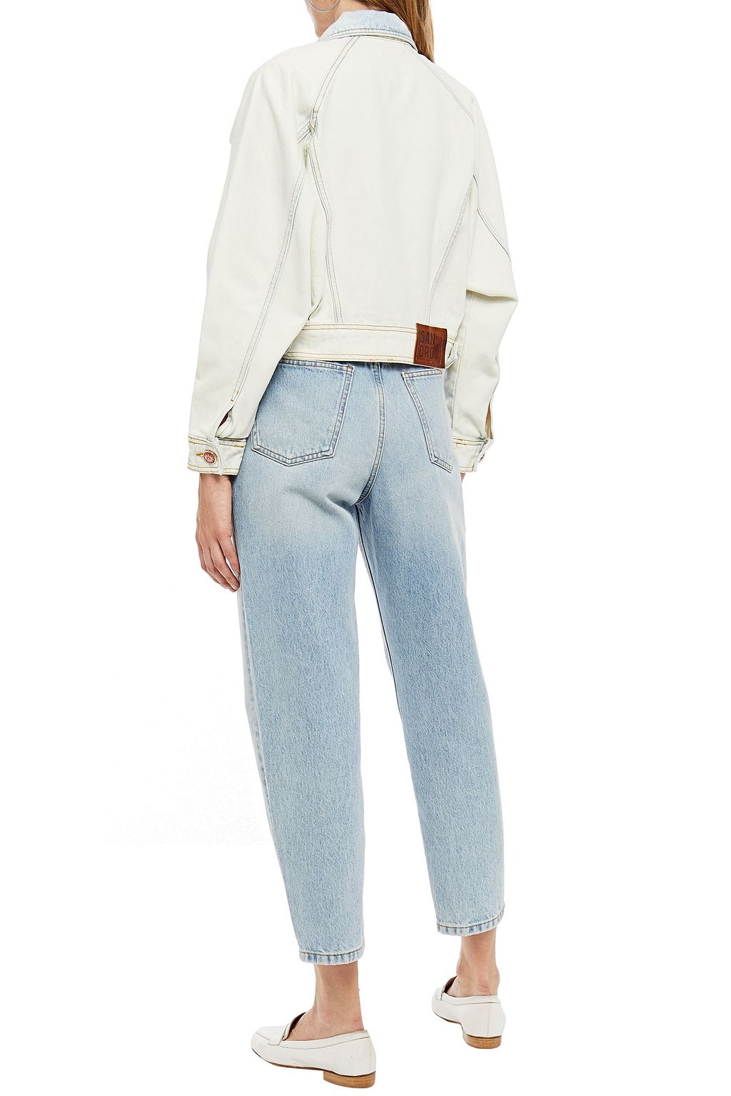 SANDRO Abel bleached denim jacket
