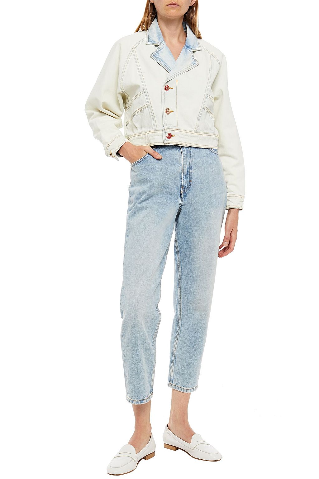 SANDRO Abel bleached denim jacket