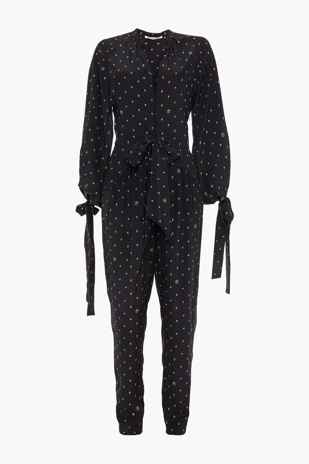 STELLA MCCARTNEY Belted printed silk crepe de chine jumpsuit | THE OUTNET