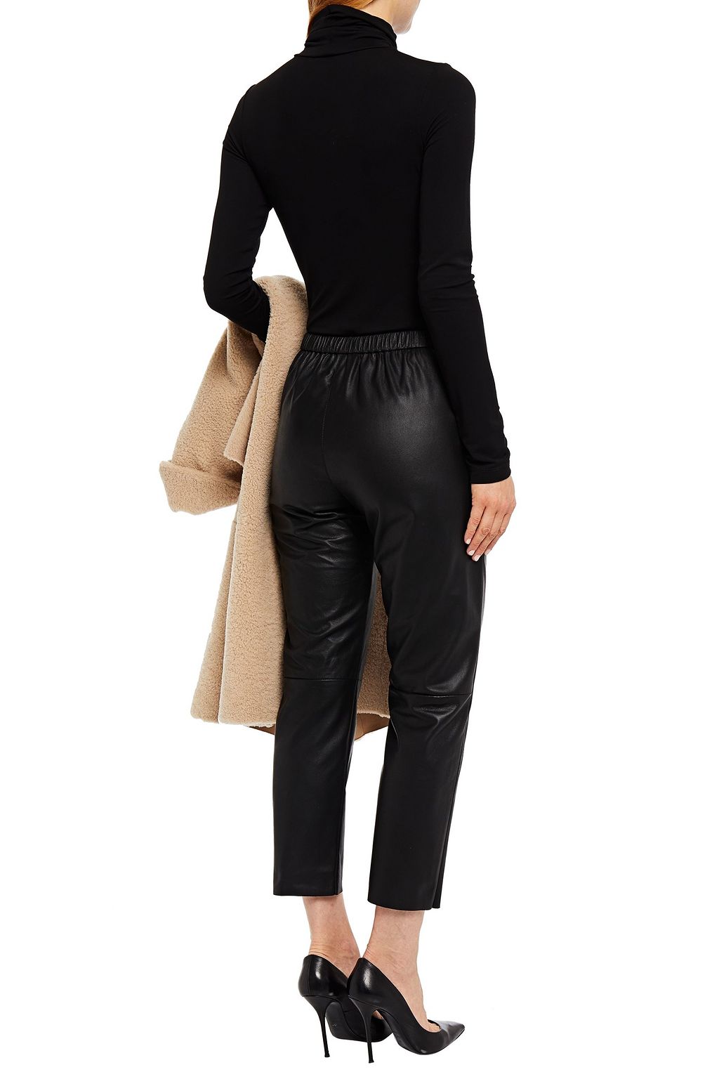 DROME Cropped leather slim-leg pants