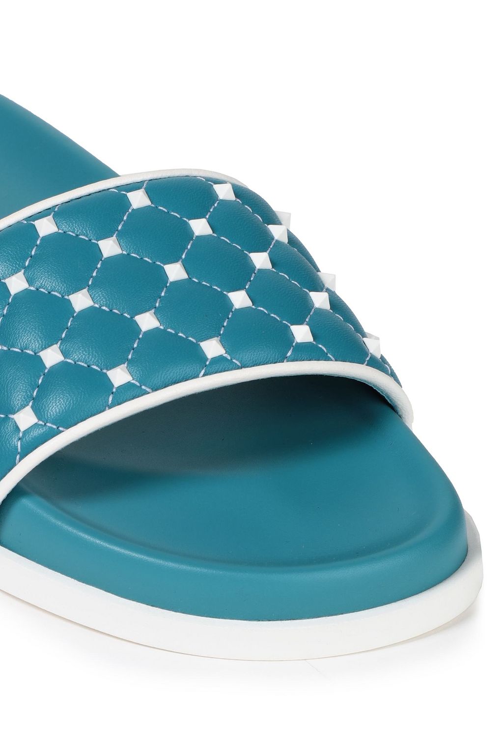 VALENTINO GARAVANI Rockstud Spike quilted leather slides
