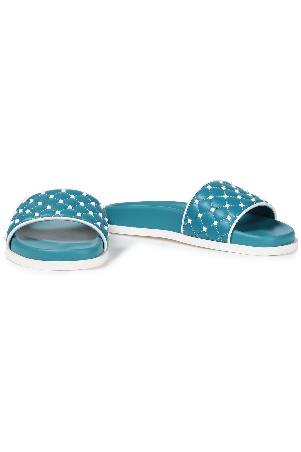 VALENTINO GARAVANI Rockstud Spike quilted leather slides
