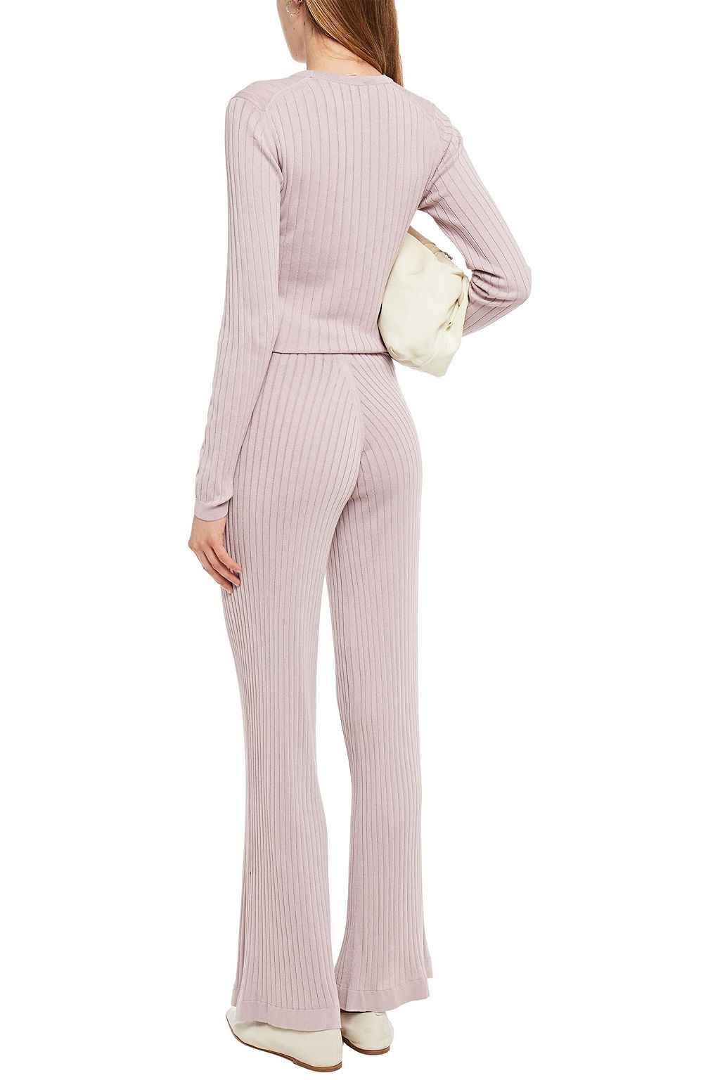 JOHN SMEDLEY Ribbed-knit flared pants