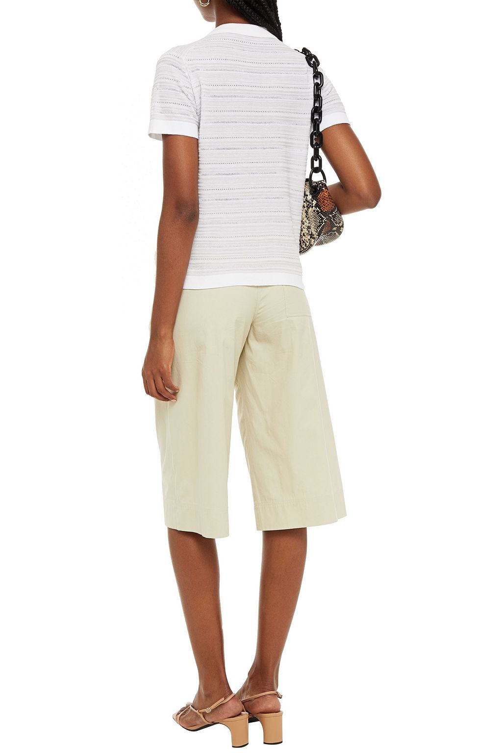 JOHN SMEDLEY Pointelle-trimmed cotton shirt