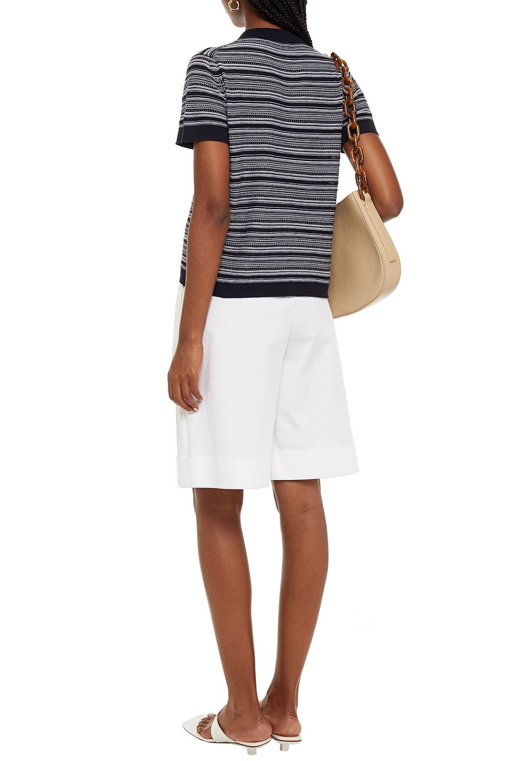 JOHN SMEDLEY Pointelle-trimmed cotton shirt