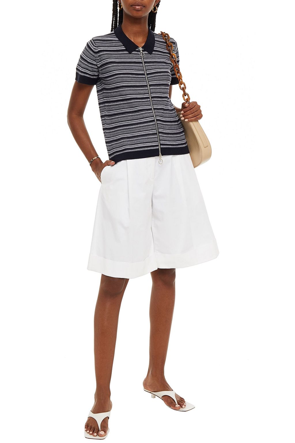 JOHN SMEDLEY Pointelle-trimmed cotton shirt