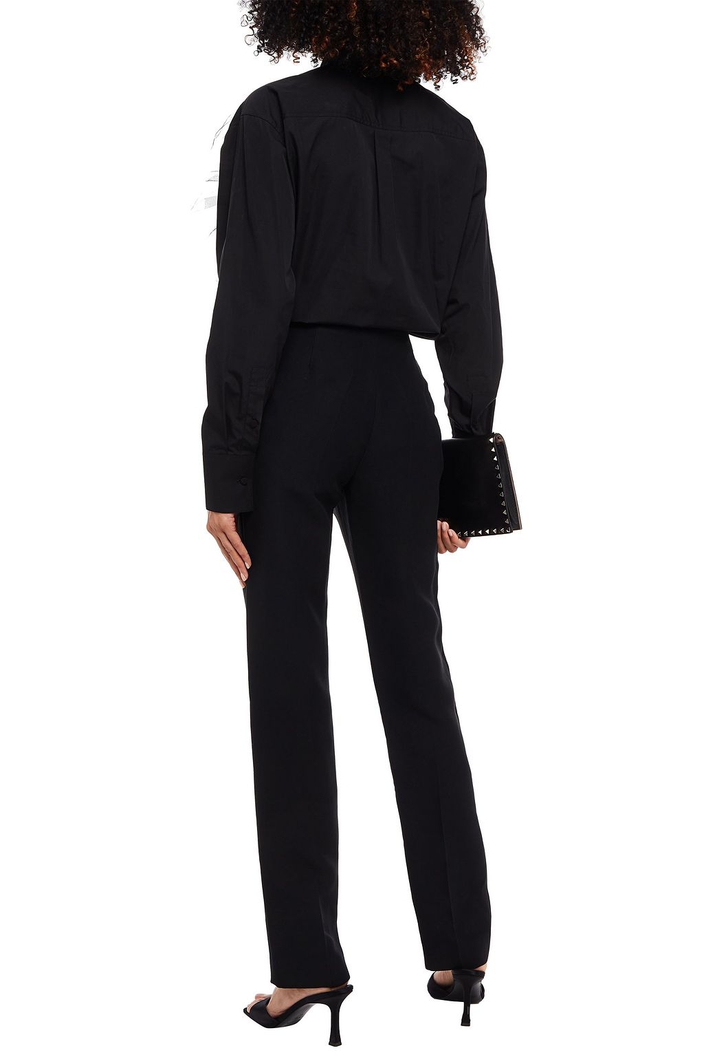 VALENTINO GARAVANI Silk and wool-blend crepe straight-leg pants