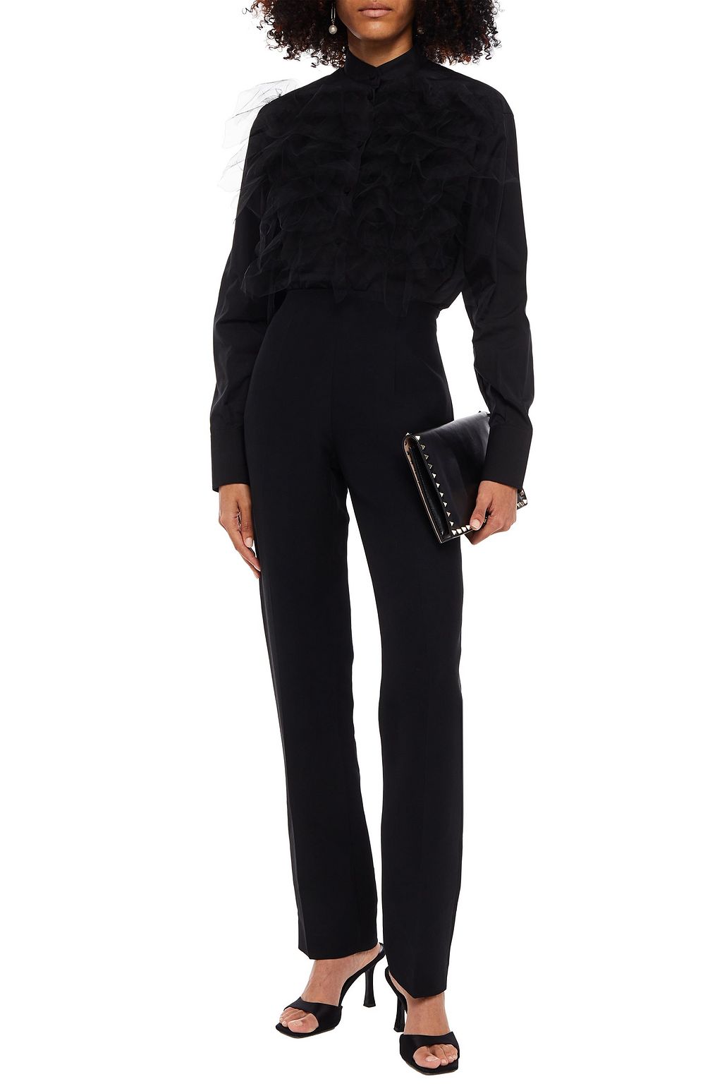 VALENTINO GARAVANI Silk and wool-blend crepe straight-leg pants