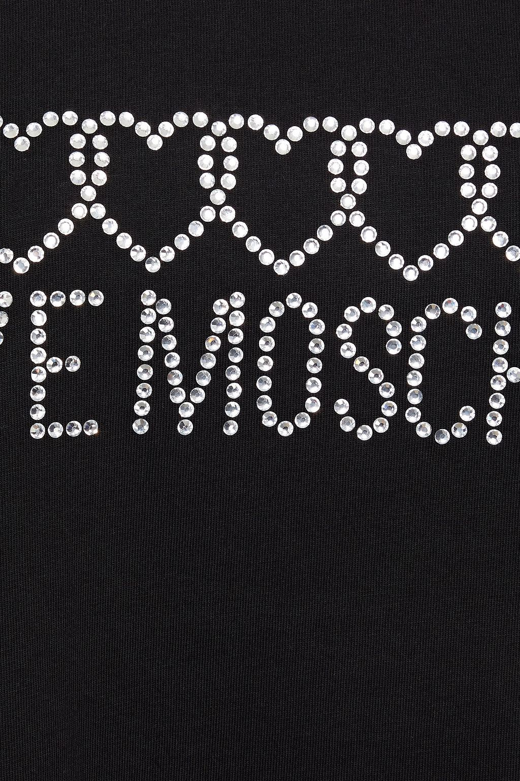LOVE MOSCHINO Crystal-embellished cotton-jersey mini dress