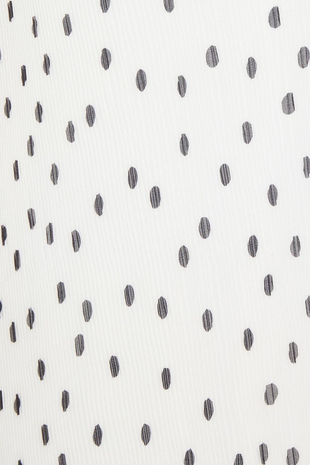 GANNI Ruffle-trimmed polka-dot plissé-chiffon mini dress