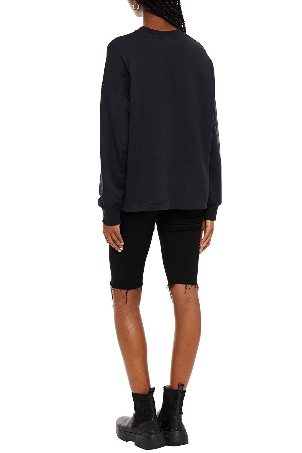 LOVE MOSCHINO Printed French cotton-terry sweatshirt