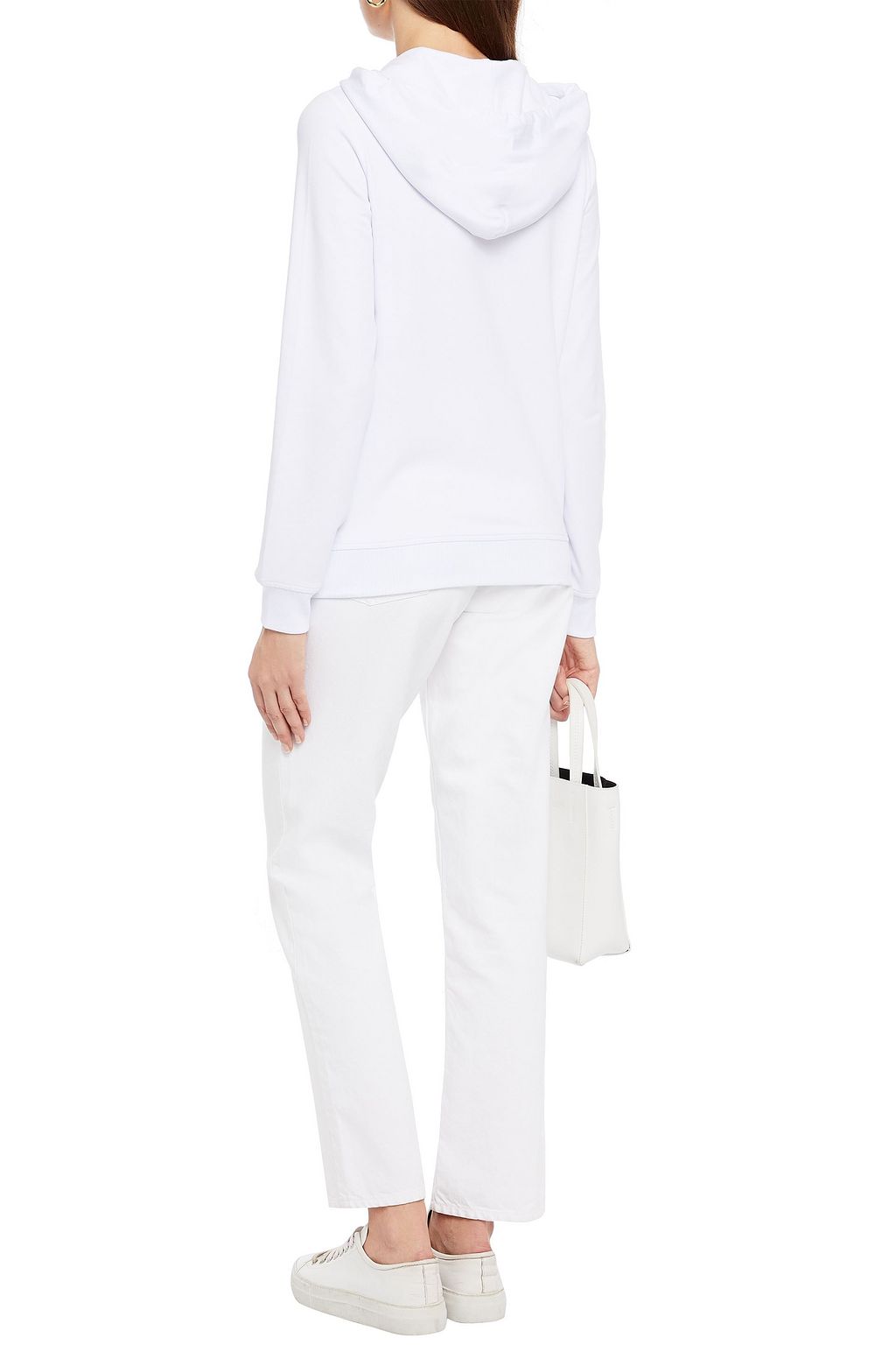 LOVE MOSCHINO Crystal-embellished French cotton-blend terry hoodie
