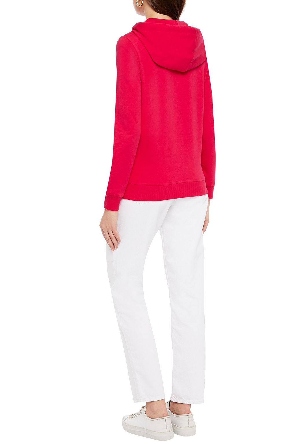 LOVE MOSCHINO Crystal-embellished French cotton-blend terry hoodie