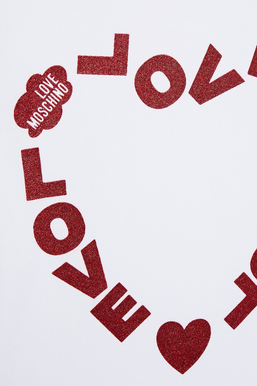 LOVE MOSCHINO Glittered stretch-cotton jersey T-shirt