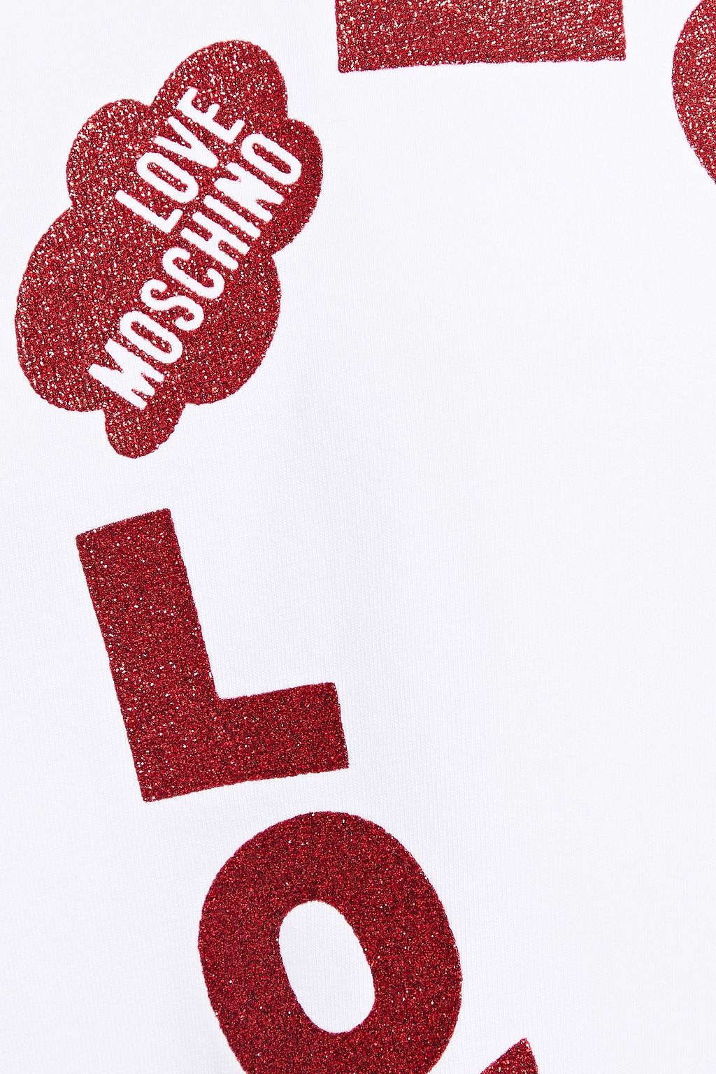 LOVE MOSCHINO Glittered stretch-cotton jersey mini dress