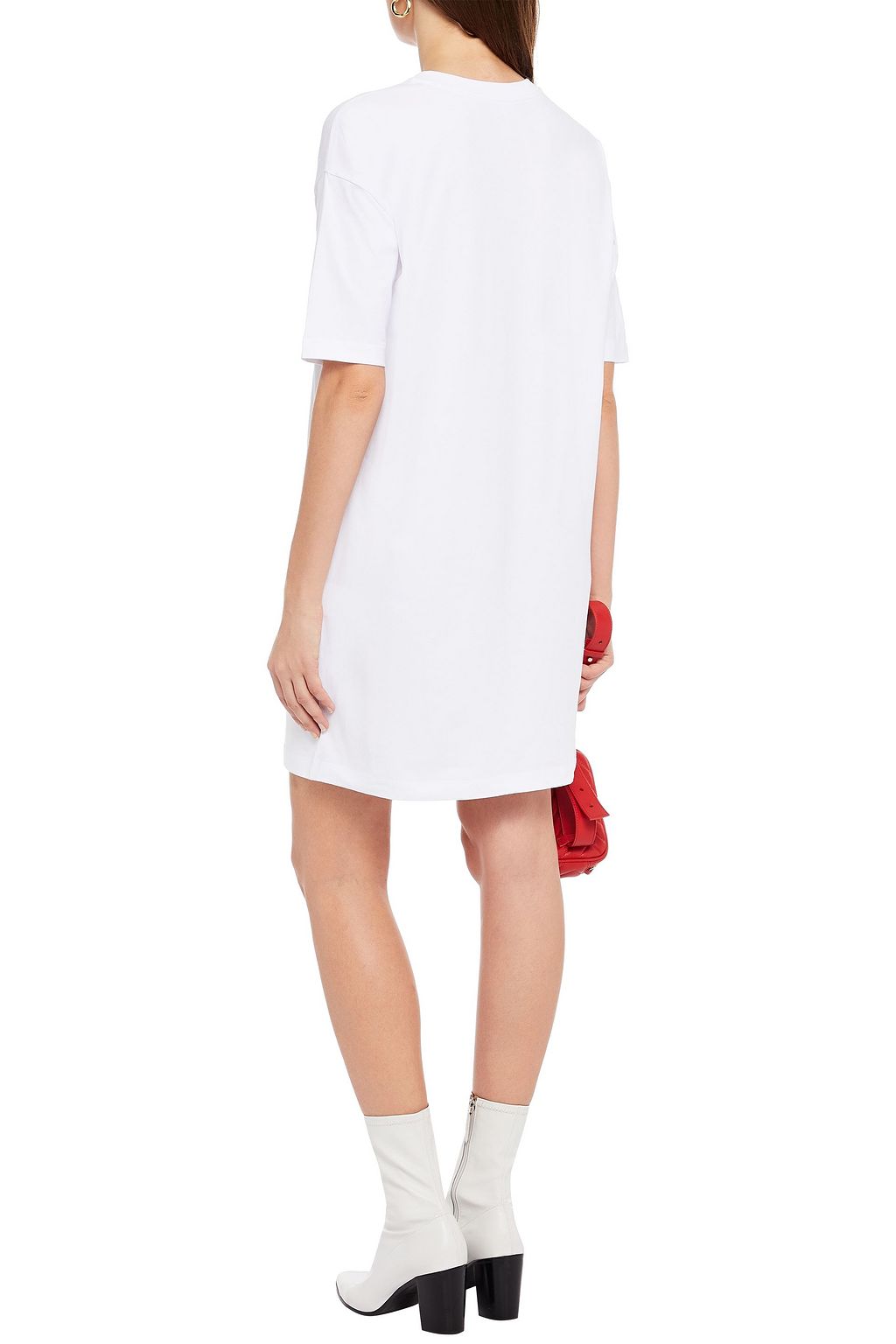 LOVE MOSCHINO Glittered stretch-cotton jersey mini dress