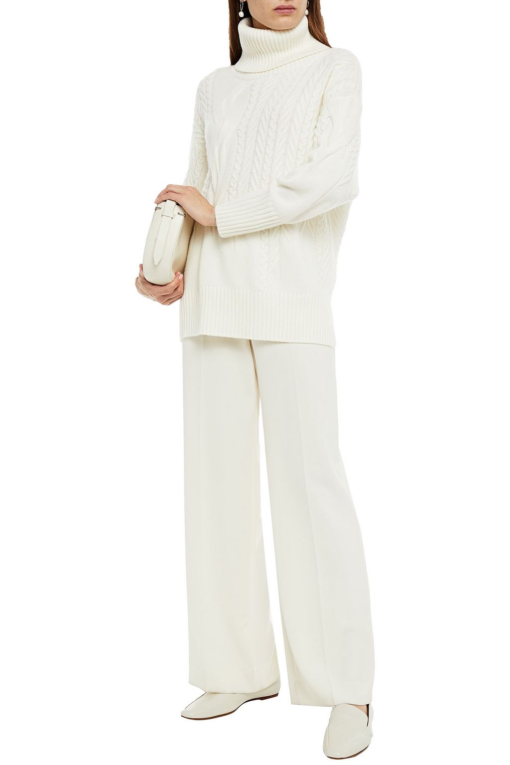 N.PEAL Cable-knit cashmere turtleneck sweater