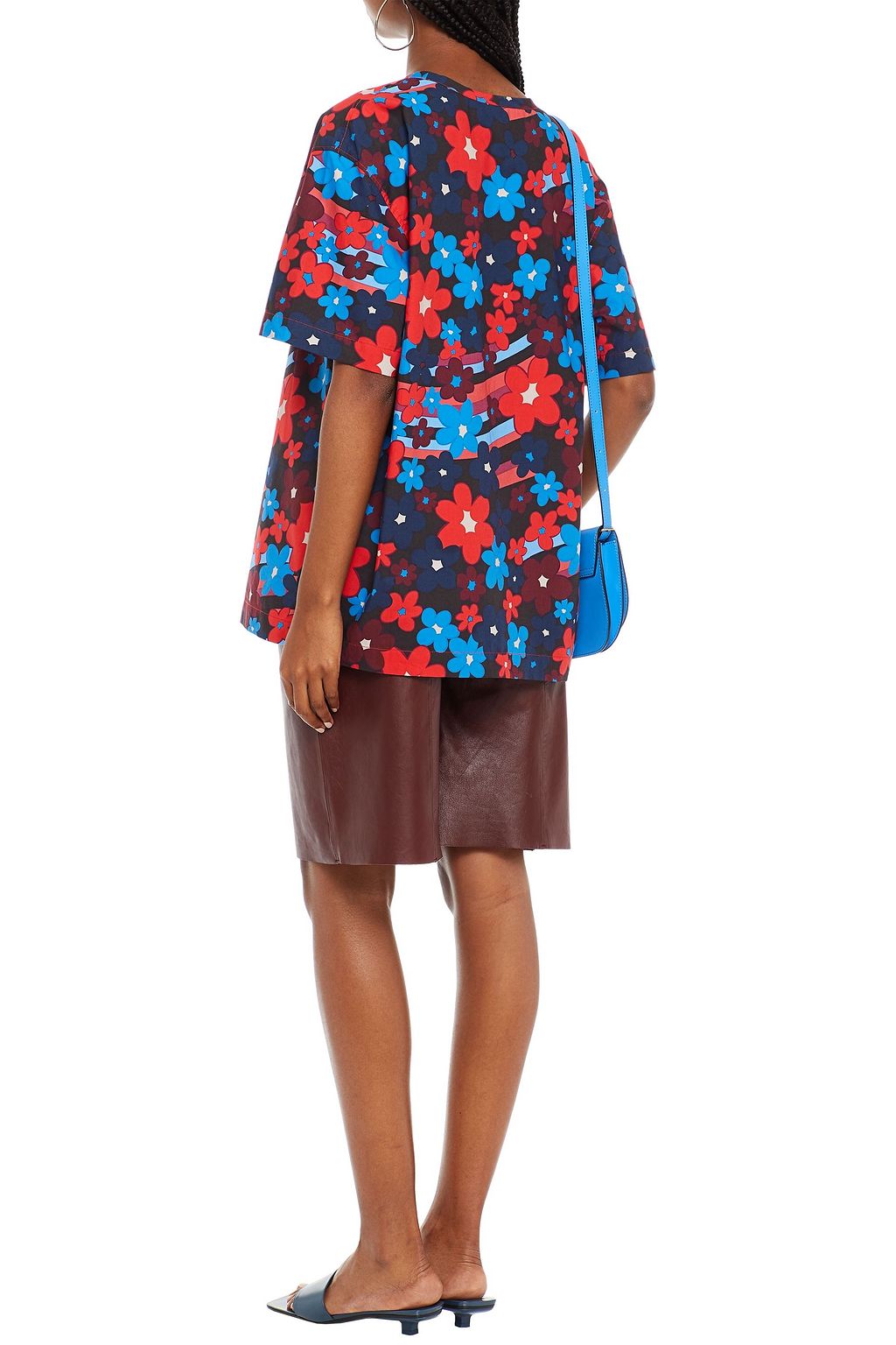 MARNI Floral-print cotton-poplin top